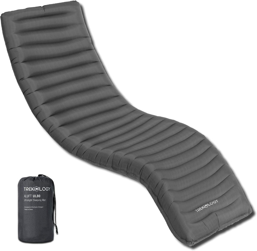 TREKOLOGY UL Sleeping Pad, Camping Mattress - UL80 Inflatable Airbed Lightweight Roll Camp Mats, Ultralight Single Inflating Bed for a Good Night Sleep