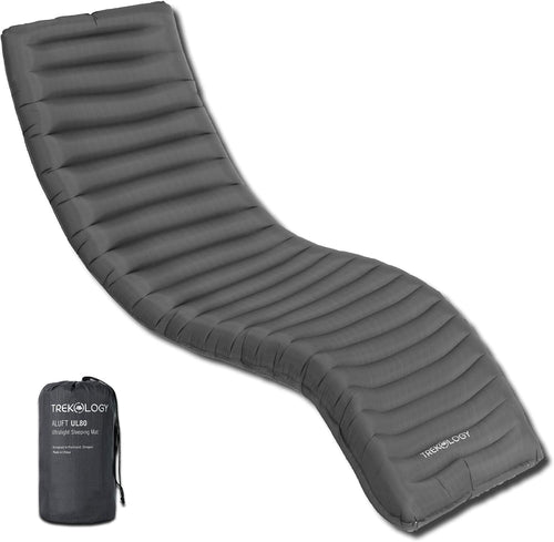 TREKOLOGY UL Sleeping Pad, Camping Mattress - UL80 Inflatable Airbed Lightweight Roll Camp Mats, Ultralight Single Inflating Bed for a Good Night Sleep
