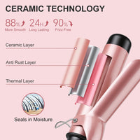 Large 38mm Barrel Curling Tong Ceramic 14 Temp Settings Dual Voltage Hair Curler Wand 38mm