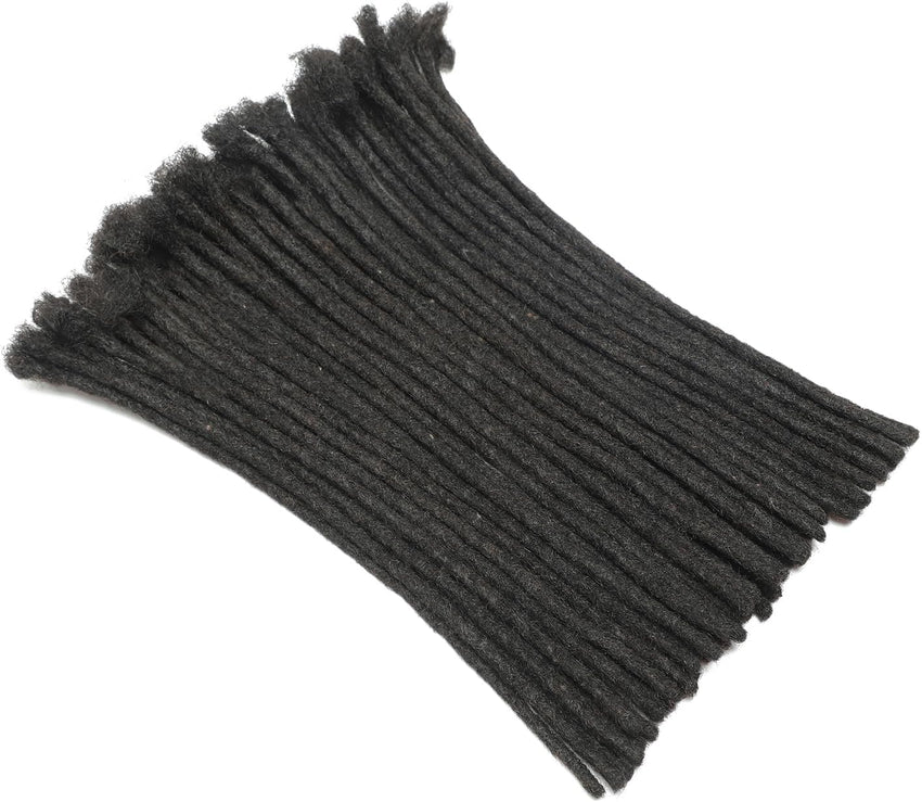 0.6cm Thickness Dreadlock Extensions Human Hair 30 Strands Natural Black 8 Inch