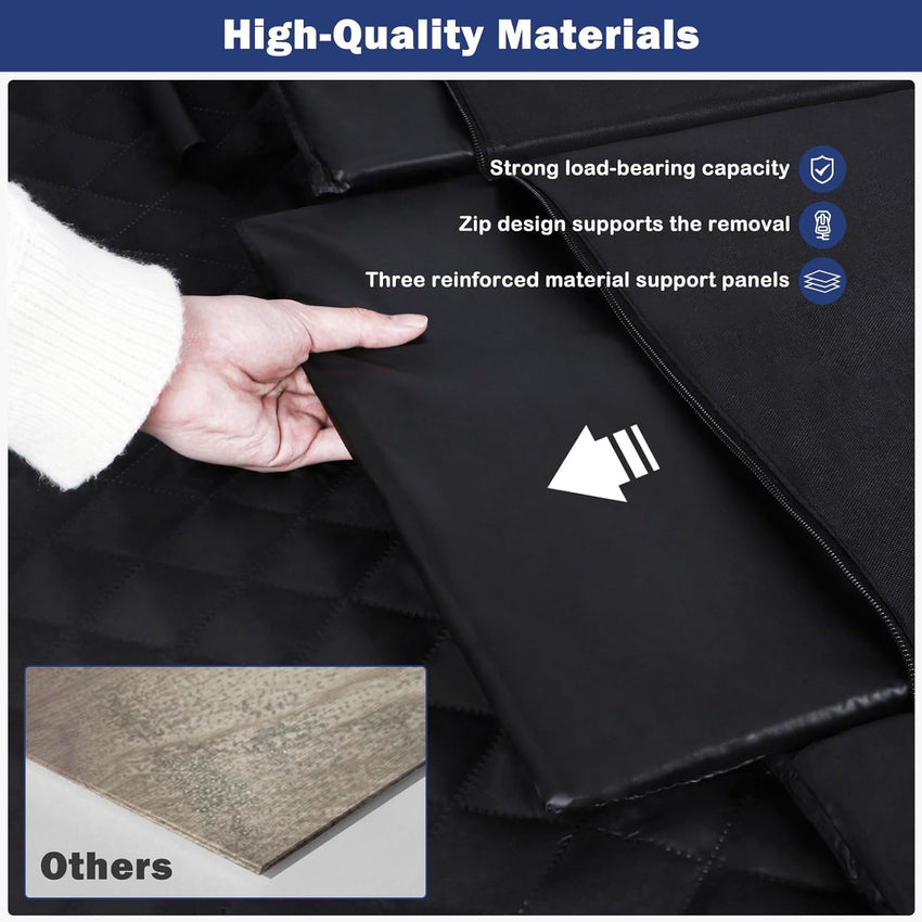 JOEJOY Back Seat Extender for Dogs - Dog Car Seat Cover for Dogs Waterproof & Foldable, Non-Slip Back Seat Cover with Hard Bottom for Cars, Trucks and SUVs, Suit for Travel Camping