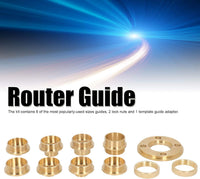 Ladieshow 11 Pcs Brass Router Guide with Lock Nut and Router Adapter