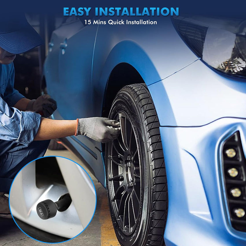 KAOLALI TPMS Tire Pressure Monitoring System with Solar & USB Charger â 4 Sensors