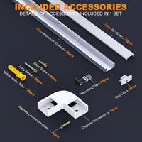 LED Aluminum Channel U Shape, 20 Pack LED Strip Diffuser 3.3ft/1Meter LED Profile with Milky White Cover, End Cap and Mounting Clip Aluminum Extrusion 90 Degrees Connectors for LED Strip Lights