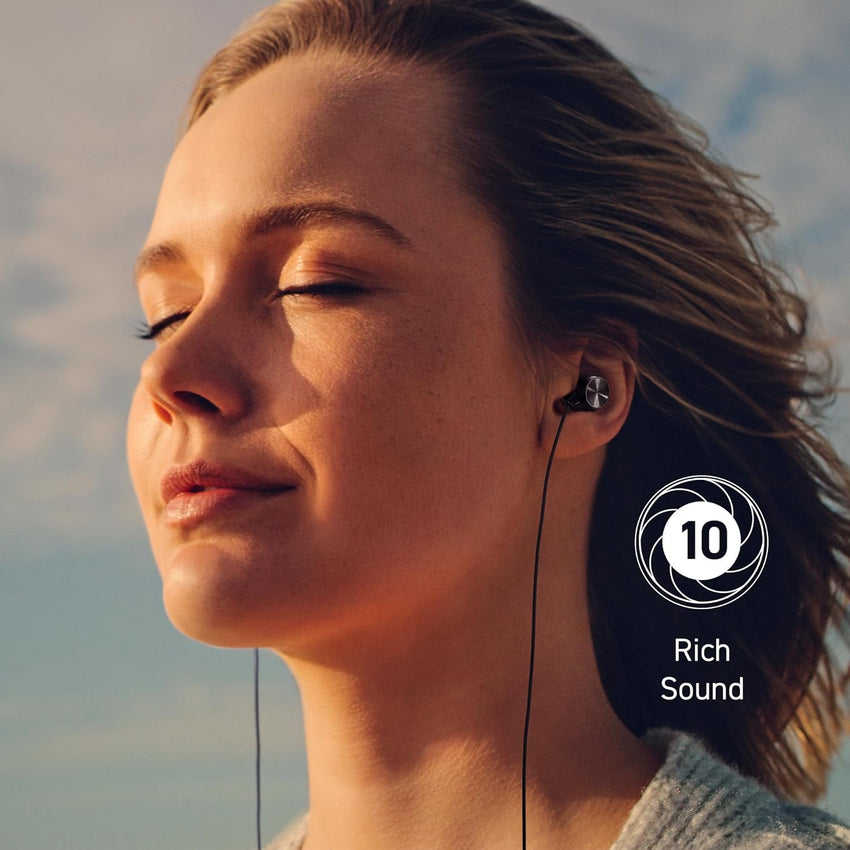 Panasonic RP-TCM225DEK USB-C Earphones, In-Ear Earbuds, Wired Headphones with Built-in Mic & Remote, Powerful Bass, Customisable Fit, 1.2m Cable, Black
