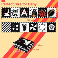 URMYWO Baby Toys 0-6 Months, Black and White Sensory Toys Brain Development, Tummy Time Toys, Soft Baby Book, Baby Essentials for Newborn 0-6-12 Months Montessori Toy Gifts
