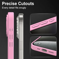 Mootobo for iPhone 15 Pro Case 6.1-Inch, Matte Shockproof Bumper Phone Cover, Military-Grade Protection Ultra Slim 360^0Full Body Frosted Translucent Back Phone case for iPhone 15 Pro (Pink)