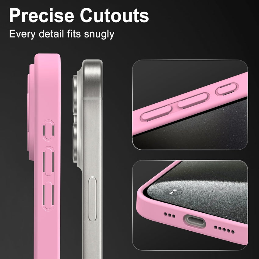 Mootobo for iPhone 15 Pro Case 6.1-Inch, Matte Shockproof Bumper Phone Cover, Military-Grade Protection Ultra Slim 360^0Full Body Frosted Translucent Back Phone case for iPhone 15 Pro (Pink)
