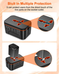Universal Travel Adapter Worldwide with 2 USB C and 2 USB A Ports, International Travel Plug Adapter Worldwide USB Travel Adaptor All in One Universal Charger Power Adapter for European EU US UK AUS