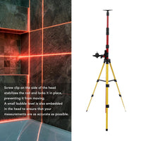 Ejoyous Telescoping Pole, 114 to 388cm Level Support Pole Stainless Steel Laser Level Telescoping Mounting Pole Multifunctional Telescoping Level Support Rod with Adjustable Base