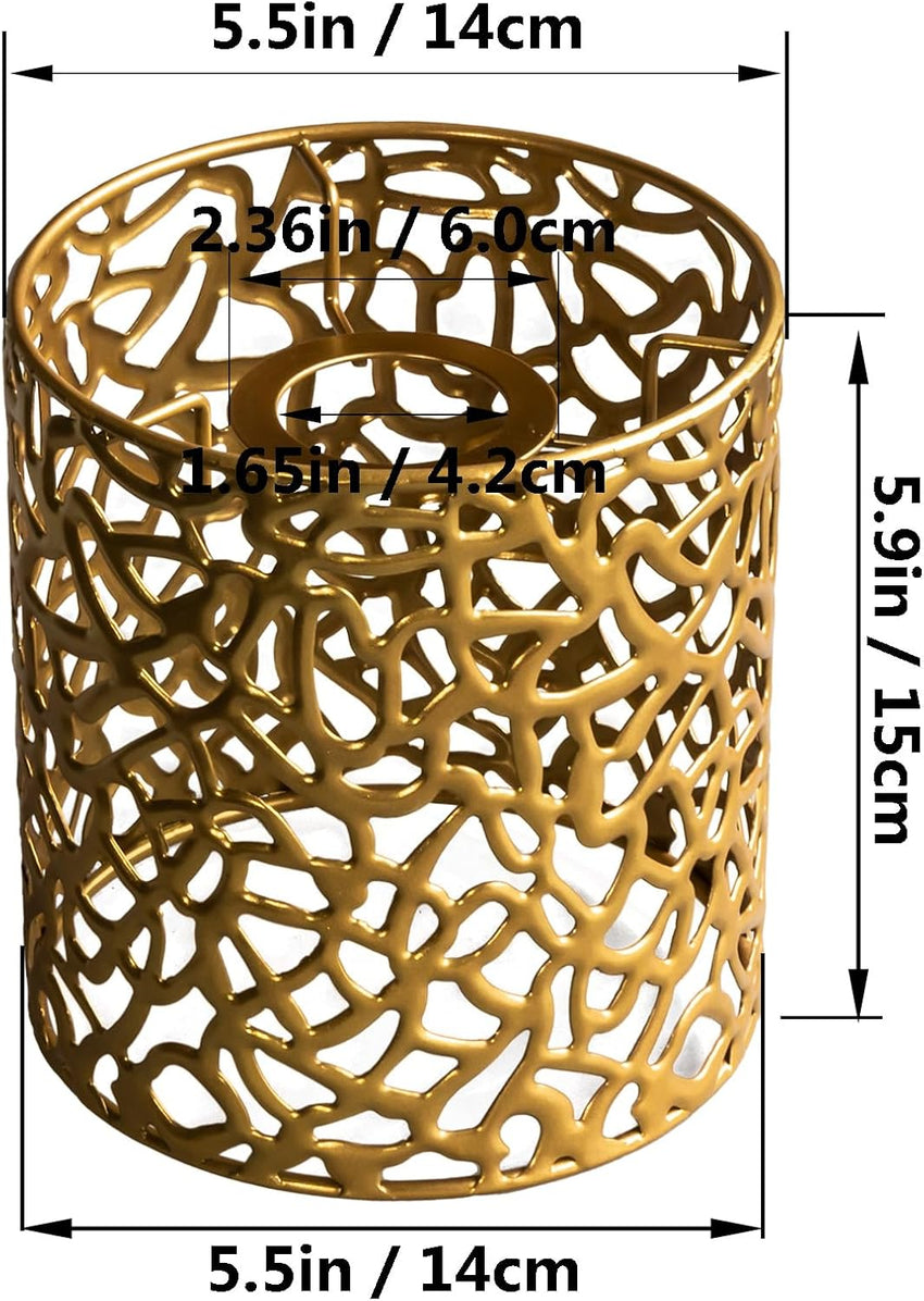 Decorative Metal Lamp Shade Industrial Geometric Pattern â Gold