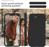 YATWIN Silicone Case for iPhone 16e, iPhone SE4 2025, Soft-Touch, Shockproof, DustProof, Antiskid Phone Cover for Apple iPhone SE 4th Generation - Black