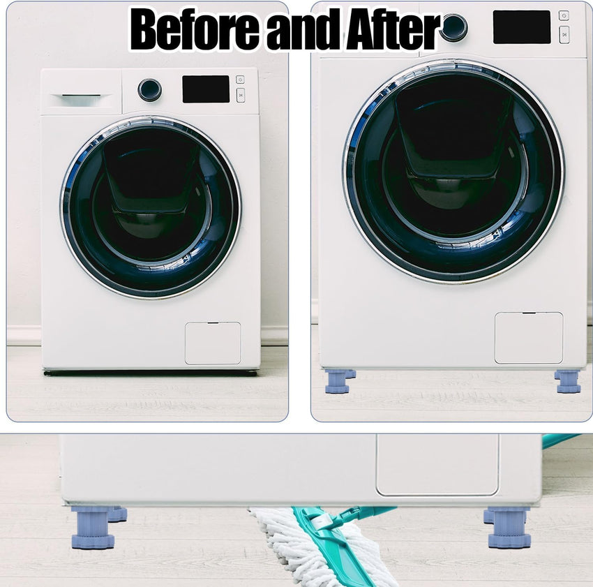 Washing Machine Adjustable Heightening Pads Set 4 Anti-Vibration Anti-Slip