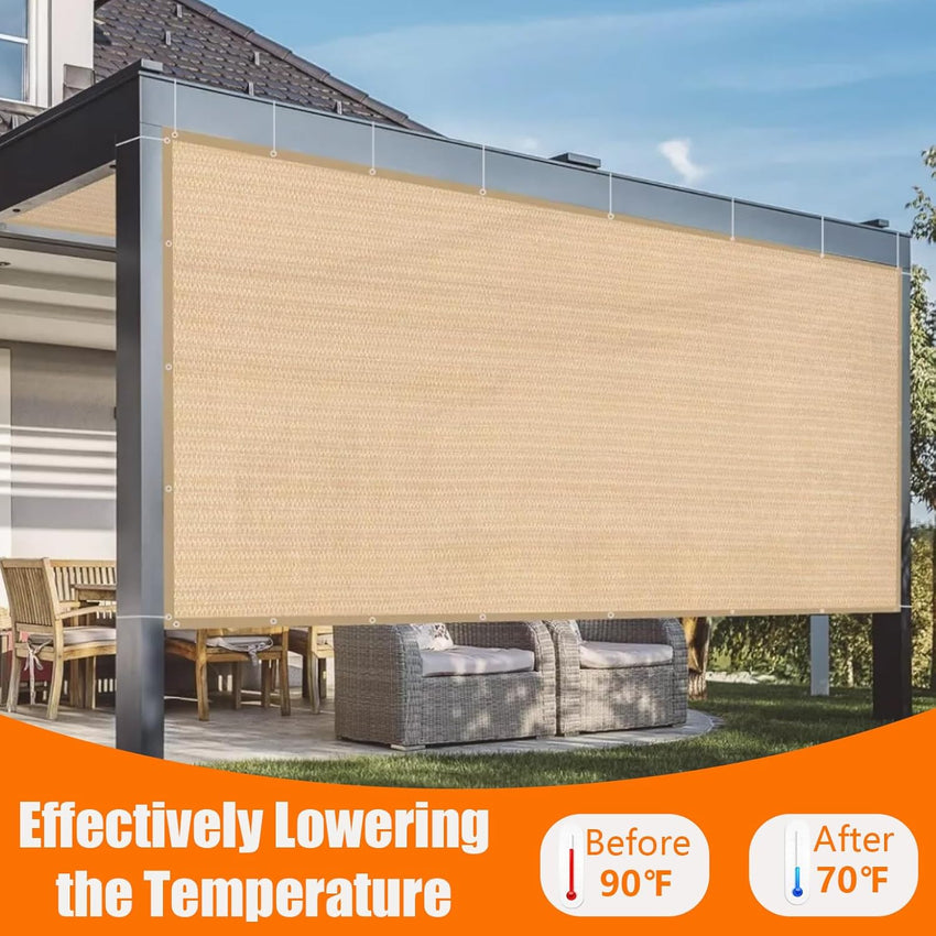 Sun Shade Cloth 90% UV Protection 8x10ft â Beige