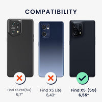 kwmobile Case Compatible with Oppo Find X5 (5G) Case - TPU Silicone Phone Cover with Soft Finish - Bordeaux Violet
