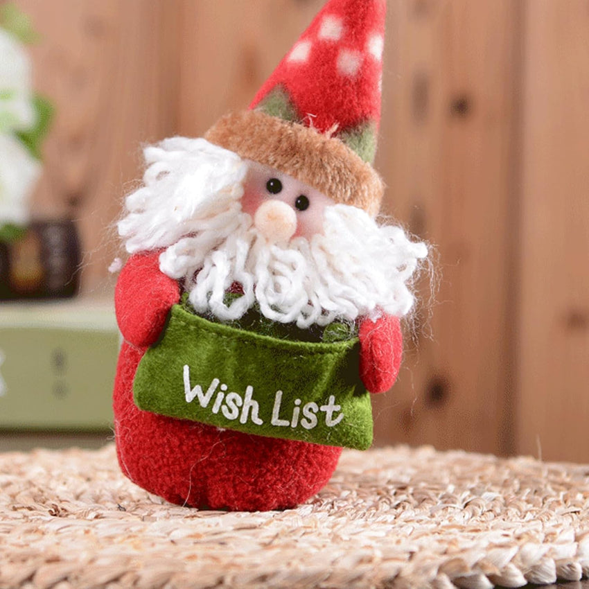 Santa Claus Plush Decorations Gift Pouch â Holiday Elf Toy Bag