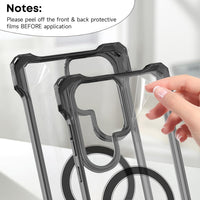 CAROKI Crossbody Lanyard Case for Samsung S25 Ultra,Ultra Clear Hard Back Magnetic Case Compatible with MagSafe Bumper with Strap Adjustable Neck Cord Cover for Samsung S25 Ultra-Black