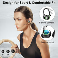 Wireless Earbuds Bluetooth 5.4 Sport ENC 4 Mics 50h Playtime Black