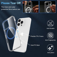 Garegce Magnetic Case for iPhone 16 Pro, Compatible with MagSafe Wireless Charging, Shockproof [Anti-Yellow] Scratch-Resistant TPU + Hard PC Cover Case for iPhone 16 Pro 6,3", Blue