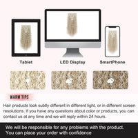 FLUFYMOOZ 9PCS Clip-in Hair Extensions Curly Synthetic Hair â Blonde/White Highlights