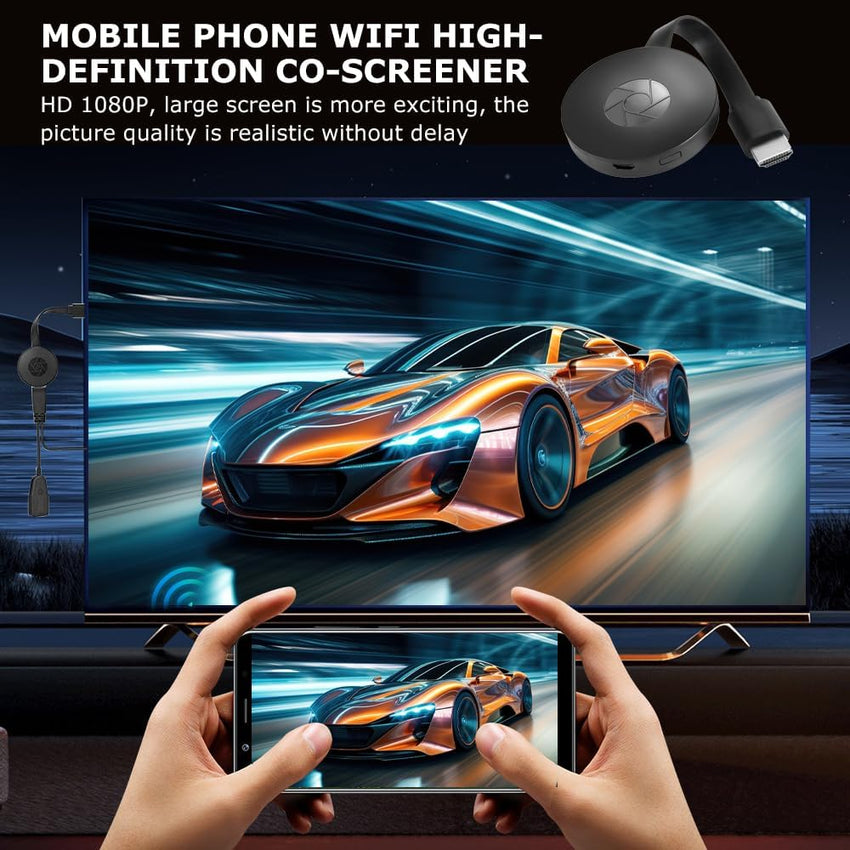 Afenau Wireless HDMI Display Adapter, Wireless Display Dongle, Chromecast Device for TV, 1080P Portable Chrome Cast, Access All Channels for Free, Miracast Dongle for Android/IOS/Windows/Mac/Projector