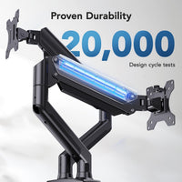 HUANUO Dual Monitor Arm 2x up to 32in VESA 75/100 Height-Adjustable Fits 32in