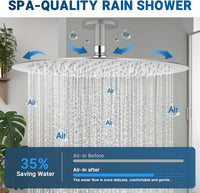 12inch Large Rainfall Shower Head, Fixed Shower Head, Round 304 Stainless Steel Ultra Thin Bathroom Shower Head (12inch)