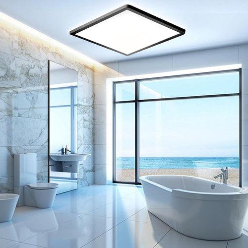 MLOQI 36W LED Ceiling Lights for Bedroom Waterproof Bathroom Light Super Bright 5000K Daylight White Modern Square Flush Mounted Lighting Fixture for Office Kitchen Hallway Living Room