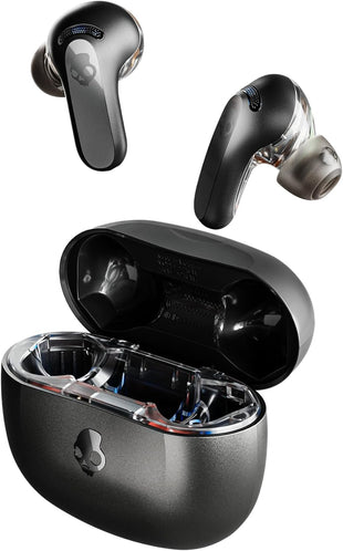 Skullcandy Rail ANC Wireless Earbuds, Bluetooth Headphones, Active Noise Cancelling, Up to 38 Hours Battery, Microphone for iPhone Android, Customizable via Skull-iQ App - True Black