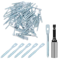 100pcs Eye Lag Screws, Eye Lag Screws with Carbon Steel Screws Concrete Screw Anchor Eye Bolts Eyelet Hooks Heavy Duty Cement Wall Anchors Cement Wall Expansion Screws for Garden Indoor