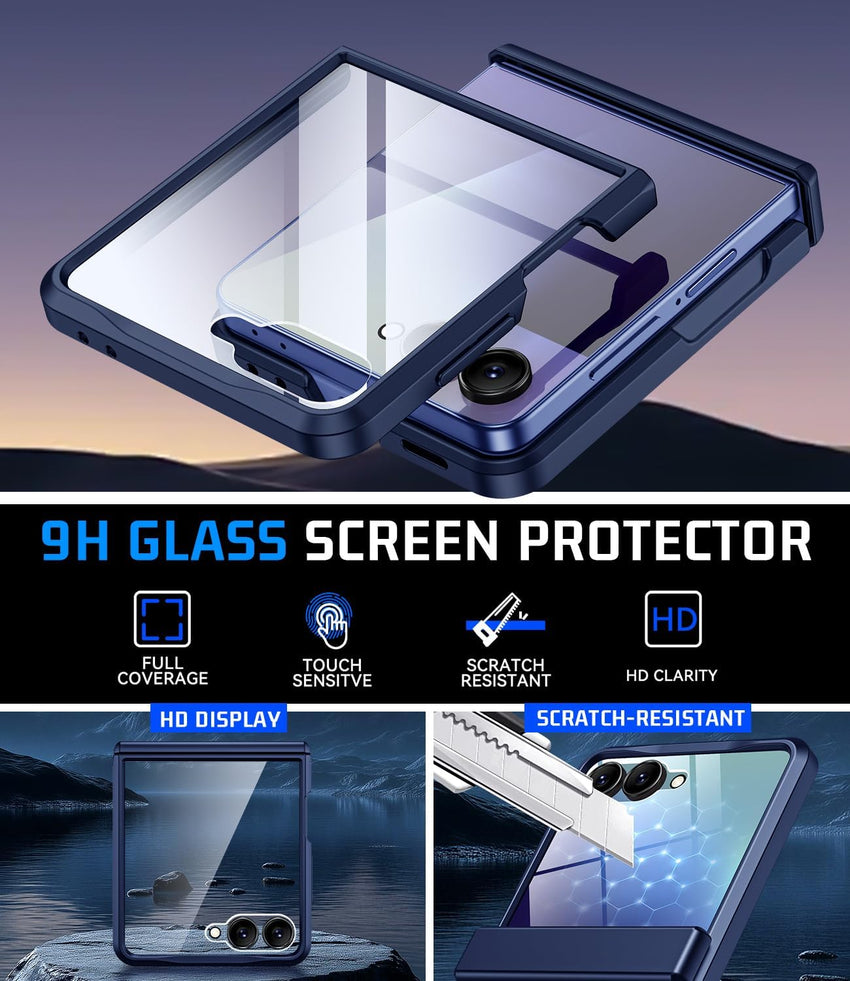 Samsung Galaxy Z Flip7 Rugged FullâBody Case NonâSlip Hinge Protection Fast Wireless Charging â Blue