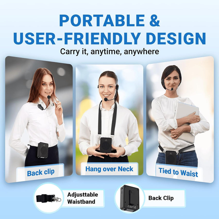 Wireless Voice Amplifier 15W Portable PA Speaker Bluetooth Microphone