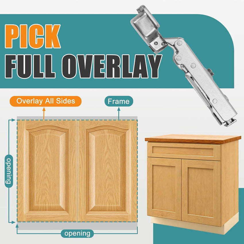 Soft Close Kitchen Cupboard Hinges 35mm 110 Degree 10pcs