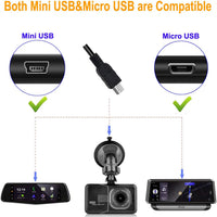 Gebildet Dash Cam Hardwire Kit, Mini/Micro USB Hard Wire Kit for Dashcam, 12V-24V to 5V Car Dash Camera Charger Power Cord, ACU/ACS/ACN Mini/ACZ Micro 2 Fuse, 11.6V Real Battery Drain Protection