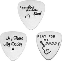 Stainless Steel Guitar Picks Pack of 3 Father's Day Gift