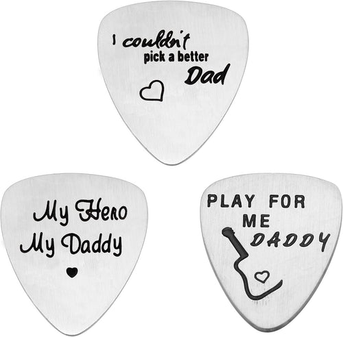 Stainless Steel Guitar Picks Pack of 3 Father's Day Gift