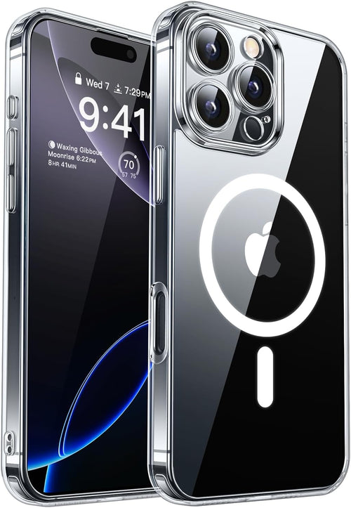 CANSHN Magnetic for iPhone 16 Pro Max Case Clear, Upgraded [Full Camera Protection] [Compatible with Magsafe] Non-Yellowing Protective Shockproof Bumper Phone Case 6.9 inch - Clear