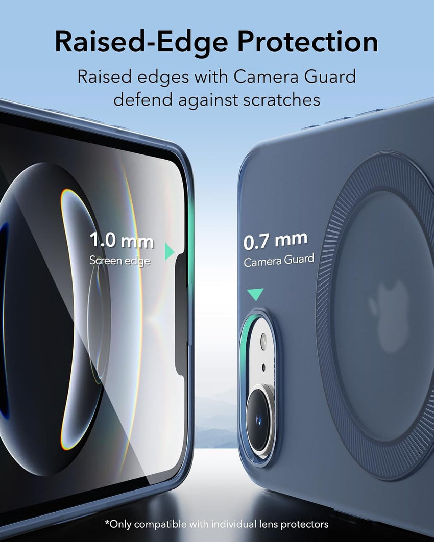ESR for iPhone 16 Case, Compatible with MagSafe, Camera Protection, Shockproof Thin Cover, Resists Yellowing and Scratches, Magnetic Phone Case for iPhone 16, Zero Series, Frosted Blue