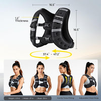 PACEARTH Weighted Vest with Ankle/Wrist Weights 7.3 kg Body Weight Vest with Reflective Stripe, Size-Adjustable Workout Equipment for Strength Training, Walking, Jogging, Running for Men Women