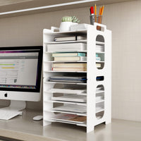 PUNCIA 10-Tier Office Paper Organizer for Desk Desktop File Holder Desk Letter Tray A4 Paper Holder Document Storage Rack for Home Office School