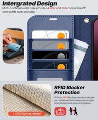 OCASE for iPhone 16 Pro Max Case, Detachable 2 in 1 PU Leather Wallet Case with RFID Blocking, Wireless Charging, Card Holders, Kickstand, Shockproof Removable Phone Cover, Blue