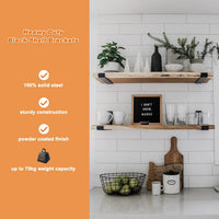 MLOQI 4 Pack Shelf Brackets Heavy Duty, 5mm Thick Shelf Supports with Lip for Shelves 9 inch