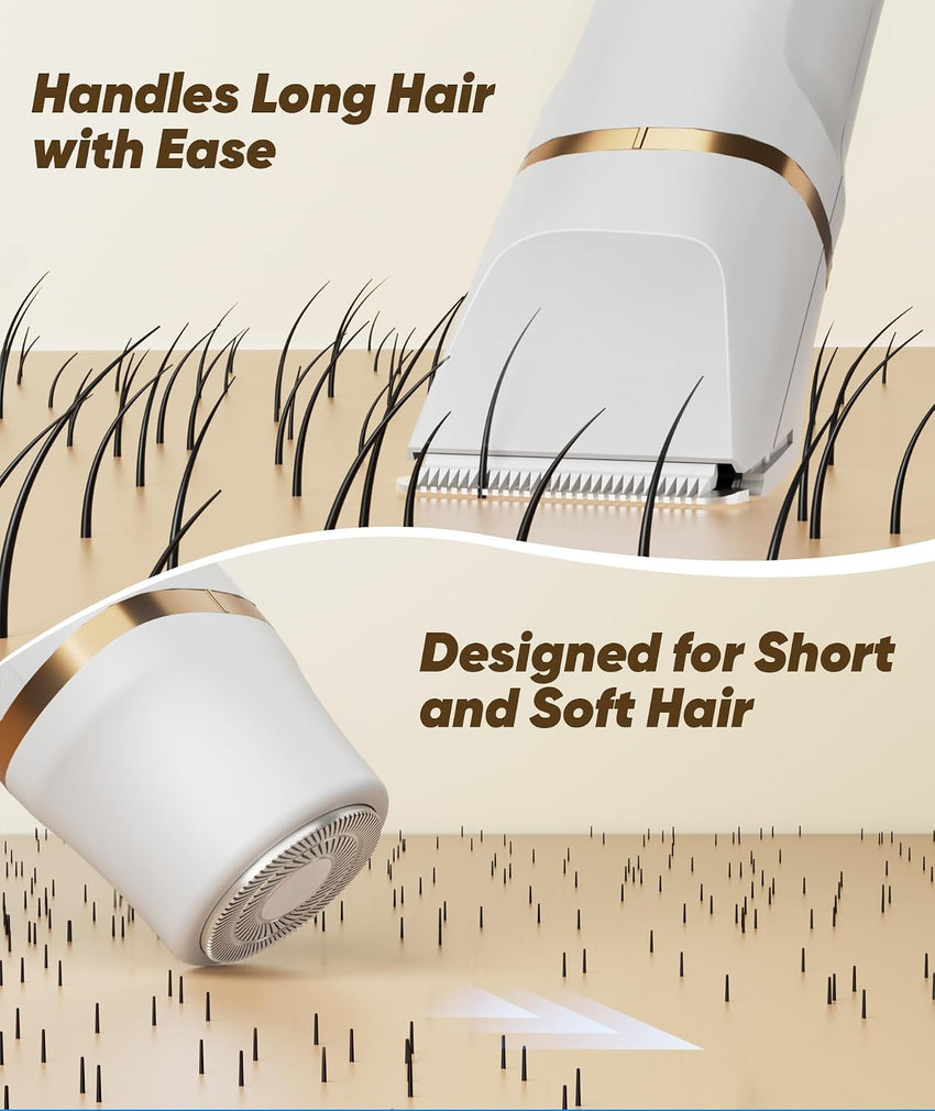 Women's 3âinâ1 Electric Shaver Bikini & Nose Trimmer IPX7 Waterproof Rechargeable â Cream