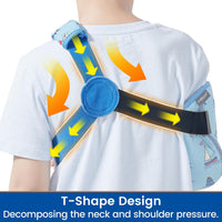 Willcom Child Arm Sling with Waist Strap, Kids Immobilizer Brace Support for Broken Arm, Collarbone, Elbow, Wrist (Comfort Version, Left, XS, 22.5-26 Inch)