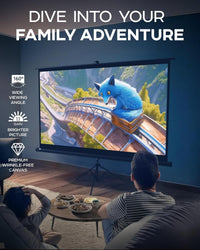 PropVue Projector Screen with Stand 100 inch - 16:9 HD Premium Wrinkle-Free Tripod Screen for Projector with Carry Bag and Tight Straps