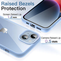 JETech Case for iPhone 14 6.1-Inch, Shockproof Phone Bumper Cover, Solid Color Matte TPU Frame, Anti-Scratch Clear Back (Light Blue)