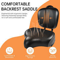 Aresvns Oversized Bicycle Saddle, Comfortable Leather City Bike Saddles Filled with Latex, Replacement Soft Rear Seat Cushion for Bikes, Universally Suitable for Both Men and Women