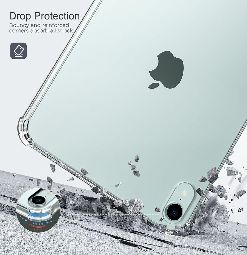 MoKo Clear Case for iPad mini (A17 Pro) 7th/6th Gen 2024/2021, Clear