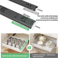 SAYZH Pull Out Cabinet Organiser, Extendable Pull Out Storage, Adjustable Slide Out Drawer Storage Shelves for Kitchen Cupboard with Adhesive Film (30-50 CM W x 43 CM D x 6 CM H)