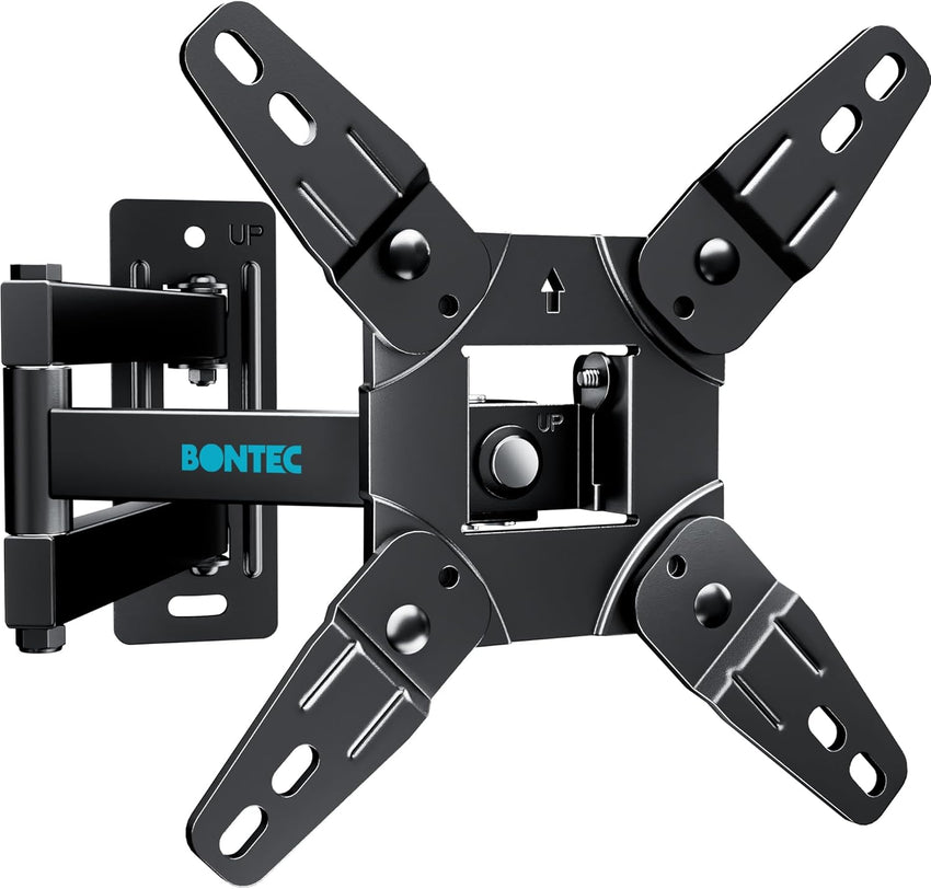 BONTEC TV Wall Bracket for 13-42 Inch LED LCD OLED Flat & Curved TVs up to 20KG, Full Motion Articulating Mount with Tilt, Swivel, Extension, Max VESA 200x200mm, TV Wall Mount for Home and Office Use